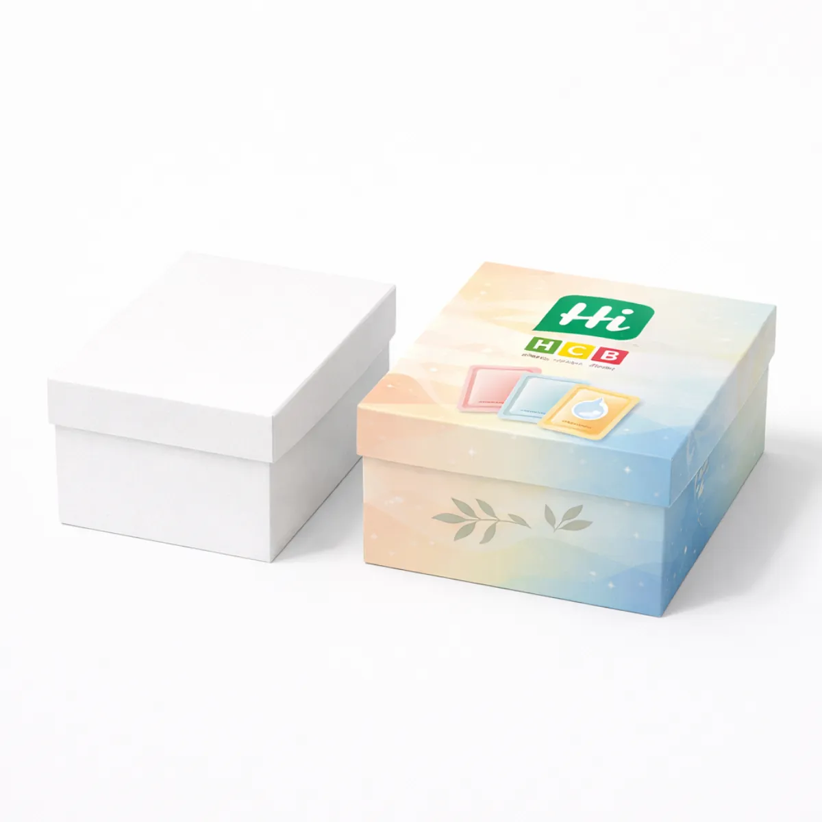 A variety of small rectangular boxes specifically designed for packaging individual or multiple cosmetic sachets- class=